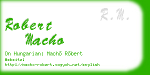robert macho business card