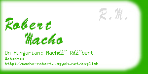 robert macho business card